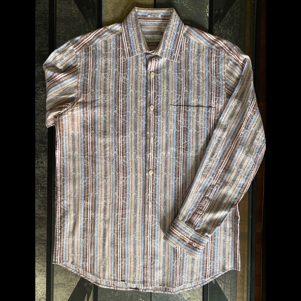 Bugatchi Paisley Shirt Shaped Fit Medium Like New